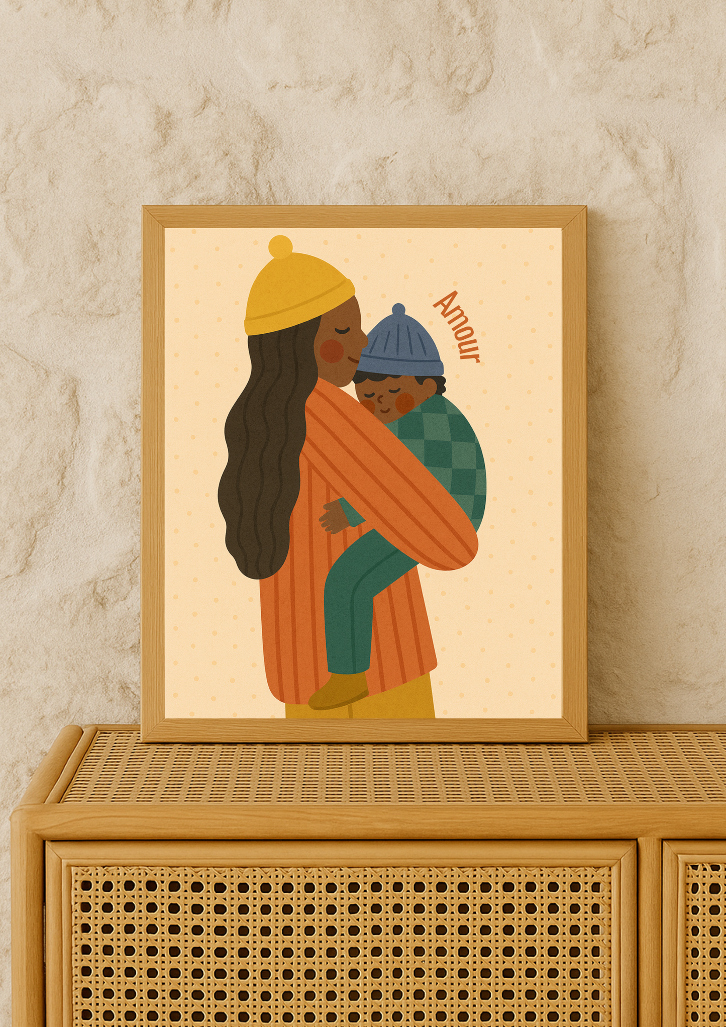 Collection Amour - Affiche mère enfant minimaliste – poster amour famille – déco chambre bébé moderne