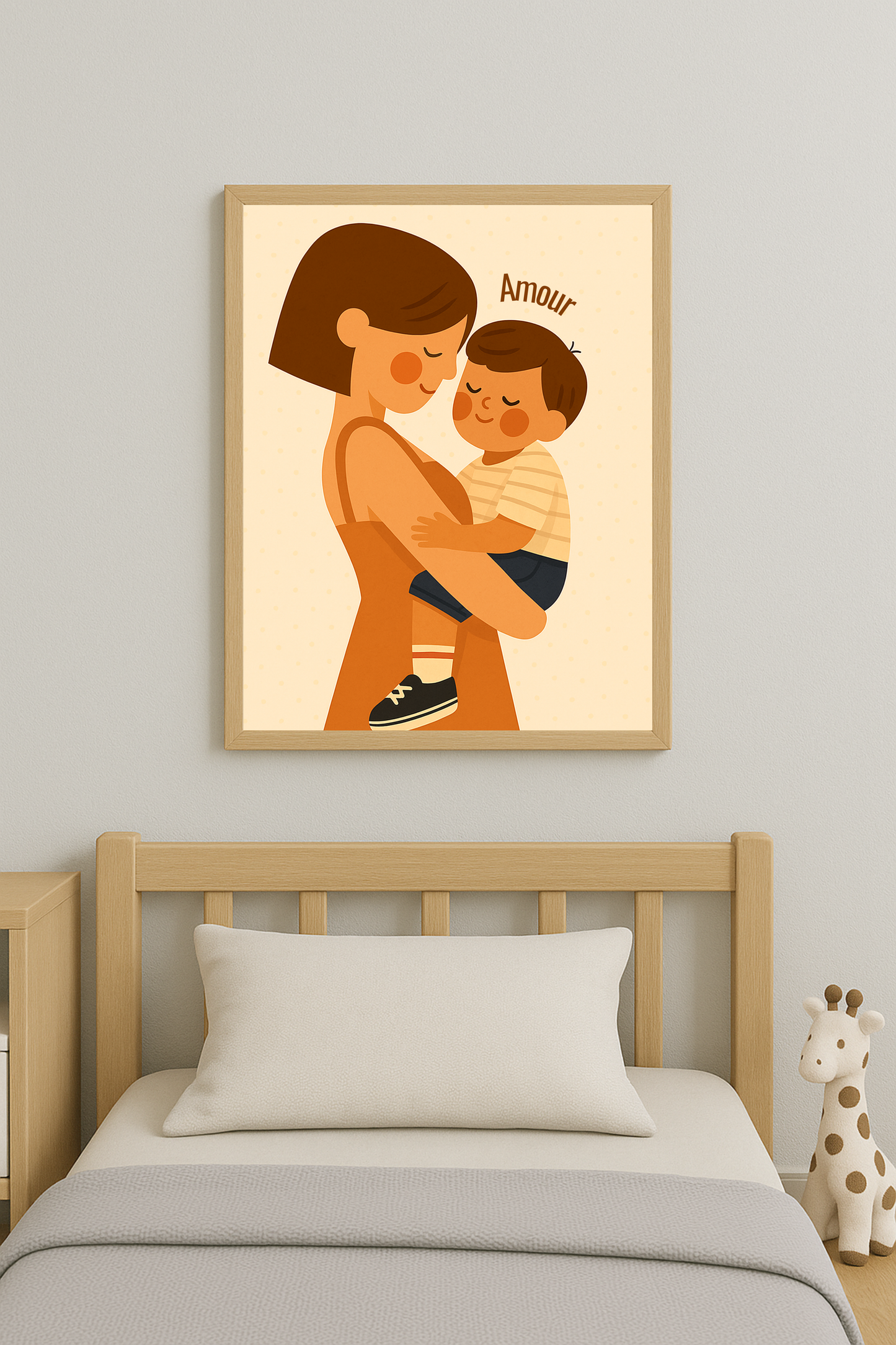 Collection Amour - Affiche murale chambre enfant - Affiche amour famille - Maman et enfant - Amour maternel - Cadeaux de naissance