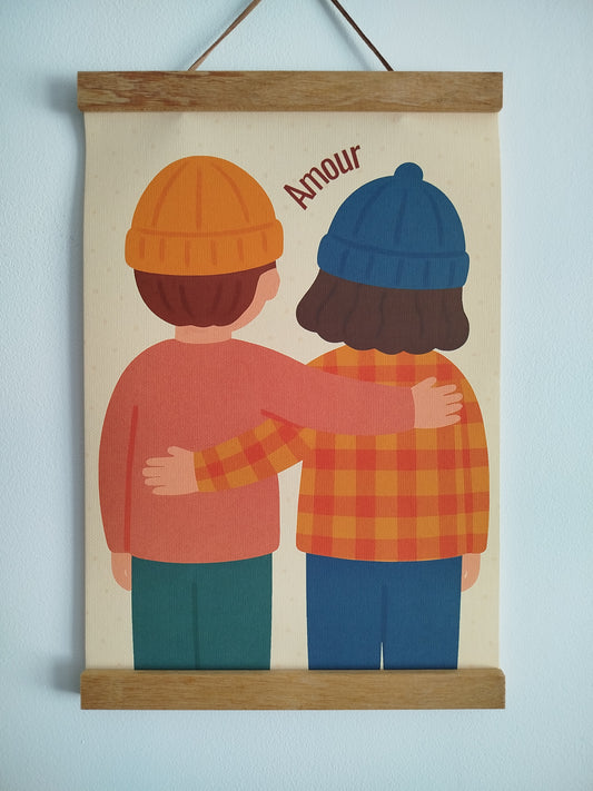 Affiche murale chambre enfant - Affiche amour famille - Fraterie - Amour fraternel - Cadeaux de naissance
